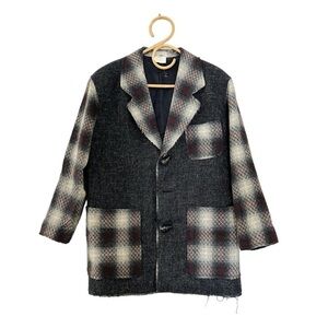 Matsuda Nicole Tokyo Japan Vintage distressed plaid  blazer